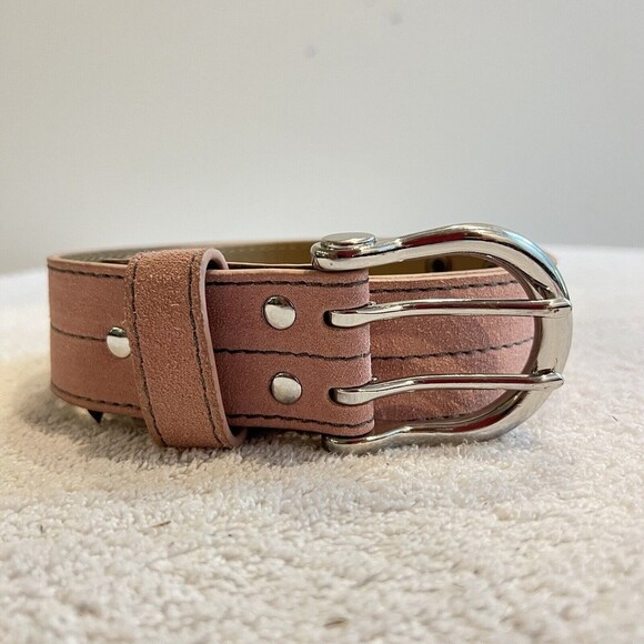 Urban Outfitters Women’s Pink Belt Double Grommet Small Calf Hair Leather Barbie - Picture 6 of 6